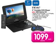 Teac 9" Portable DVD Player DVP-937B+GAME Plus 300 Game CD-Each
