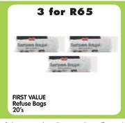 First Value Refuse Bags-3 x 20's