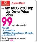 2x Vodacom 7" Smart Tablet 3G/2GB-On My Meg 250 Top Up Data Price Plan