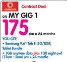 Samsung 9.6" Tab E 3G/8GB Tablet Bundle-On My Gig 1