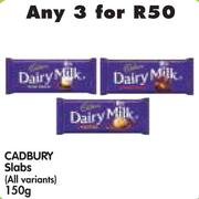 Cadbury Slabs(All Variants)-3x150g
