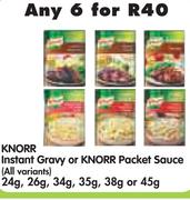 Knorr Instant Gravy Or Knorr Packet Sauce(All Variants)-6x24/26/34/35/38/45g