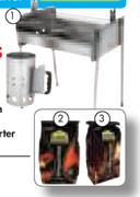 Orian Braai And Chimney Starter And 3 bags of Briquettes Or Charcoal-Per Pack