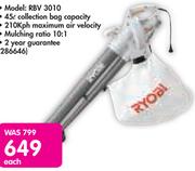 Ryobi 3000W Blower vacuum RBV 3010-Each