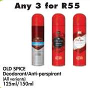 Old Spice Deodorant/Anti-Perspirant(All Variants)-3x125/150ml
