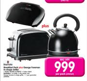 Russell Hobs Breakfast Pack+George Foreman In-Shape Griller GR2080 & RHBP55-Per Pack