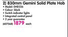 Defy 830mm Gemini Solid Plate Hob DHD326-Each