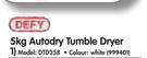 Defy 5Kg Autodry Tumble Dryer DTD258