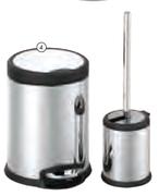 Home Living 3Ltr Stainless Steel Bin And Brush Set