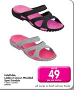 Havenna Ladies 2 Colour Moulded Sport Sandals-Per Pair