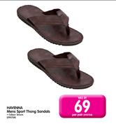 Havenna Mens Sport Thong Brown Sandals-Per Pair