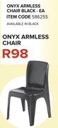 Onyx Armless Chair Black-Each
