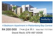 4 Bedroom Apartment In Plettenberg Bay Central