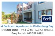 4 Bedroom Apartment In Plettenberg Bay