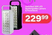 Switched 200 LED Rechargeable Lantern & Powerbank
