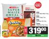Spar Super Maize Meal 10Kg+Brown Sugar 2Kg+Sunflower Oil 2L+Spekko Long Grain Rice 10Kg-For All