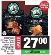 Robertsons Herbs Or Spices Medium Refill Assorted-For 2 x 12g-100g