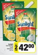 Sunlight Dishwashing Liquid Refill Pouch For 2 x 750ml