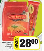 Fatti's & Moni's Macaroni Or Spaghetti-For 2 x 500g