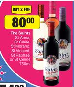 The Saints St Anna, St Claire, St Morand, St Vincent, St Raphael Or St Celine-For 2 x 750ml