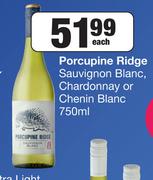 Porcupine Ridge Sauvignon Blanc, Chardonnay Or Chenin Blanc-750ml Each