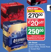 4th Street Sweet Late Harvest, Sweet White, Sweet Rose Or Sweet Red-For 2 x 5L