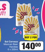 Sol Cerveza Mexican Beer Handies-For 2 x 6 x 330ml