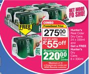 Hunter's Real Cider Dry Cans-24 x 330ml Per Combo