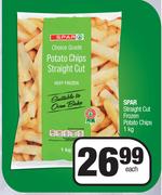 Spar Straight Cut Frozen Potato Chips-1Kg Each