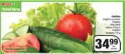 Spar Freshline English Cucumber, Spar Freshline Crisp Heart Lettuce 150g & Tomatoes 750g-Per Combo