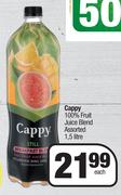 Cappy 100% Fruit Juice Blend Assorted-1.5L Each