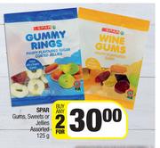 Spar Gums, Sweets Or Jellies Assorted-For Any 2 x 125g