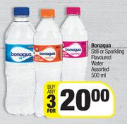 Bonaqua Still Or Sparkling Flavoured Water Assorted-For 3 x 500ml