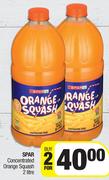 Spar Concentrated Orange Squash-For 2 x 2L