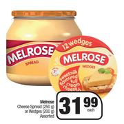 Melrose Cheese Spread 250g Or Wedges 200g Assorted-Each