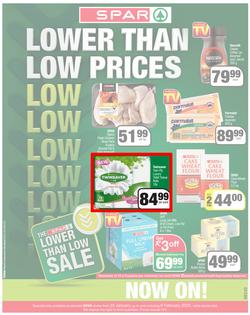 SPAR EASTERN CAPE : Lower Than Low Prices (25 January - 6 February 2022) Valid in Acres, Algoa Park, Aliwal North, Aspen, Burgersdorp. Cambridge, Camdeboo, Cradock, Crossways, Dagbreek, Fig Tree, page 1