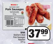 Spar Butcher's Best Pork Sausages Assorted-375g Each