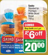 Sasko Standard Or Premium White Sliced Bread 700g Combo-For Both