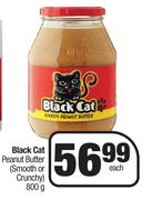 Black Cat Peanut Butter (Smooth Or Crunchy)-800g Each