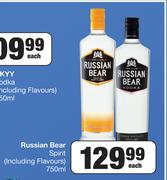 Russian Bear Spirit (Including Flavours)-750ml Each