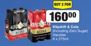 Klipdrift & Cola (Including Zero Sugar) Handies-For 2 x 6 x 275ml