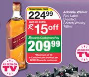 Johnnie Walker Red Lable Blended Scotch Whisky-750ml