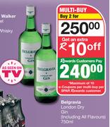 Belgravia London Dry Gin (Including All Flavours)-For 2 x 750ml