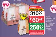 Bernini Sparkling Cider Handies 24 x 275ml And Get A Free Bernini Handies 6 x 275ml-Per Combo
