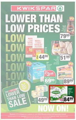 KWIKSPAR EASTERN CAPE : Lower Than Low Prices (25 January - 6 February 2022) Valid in Abbotsford, Beacon Isle, Beetlestone, Burt Drive, Butterworth, East End, Miramar, Rink Street, Spyros, page 1
