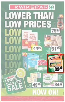 KWIKSPAR EASTERN CAPE : Lower Than Low Prices (25 January - 6 February 2022) Valid in Abbotsford, Beacon Isle, Beetlestone, Burt Drive, Butterworth, East End, Miramar, Rink Street, Spyros, page 1