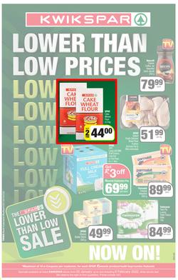 KWIKSPAR EASTERN CAPE : Lower Than Low Prices (25 January - 6 February 2022) Valid in Abbotsford, Beacon Isle, Beetlestone, Burt Drive, Butterworth, East End, Miramar, Rink Street, Spyros, page 1