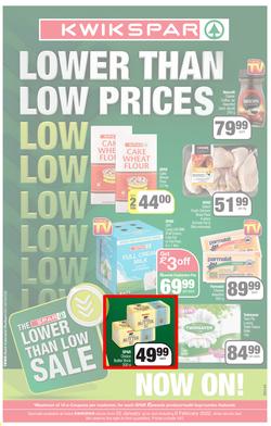 KWIKSPAR EASTERN CAPE : Lower Than Low Prices (25 January - 6 February 2022) Valid in Abbotsford, Beacon Isle, Beetlestone, Burt Drive, Butterworth, East End, Miramar, Rink Street, Spyros, page 1