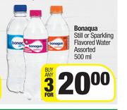 Bonaqua Still Or Sparkling Flavoured Water Assorted-For 3 x 500ml