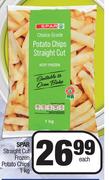 Spar Straight Cut Frozen Potato Chips-1Kg Each